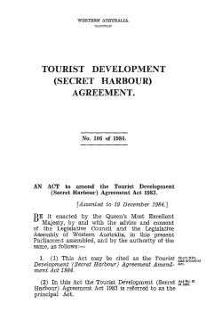 tourist development (secret harbour) agreement.