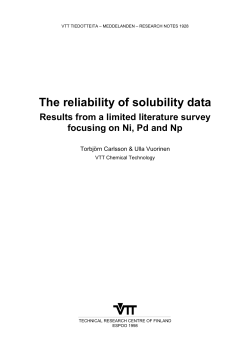 The reliability of solubility data
