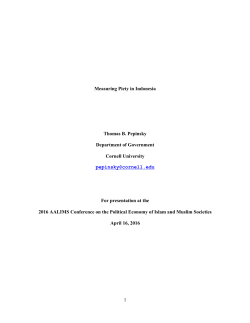 Measuring Piety in Indonesia Thomas B. Pepinsky