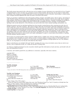 Van Pelt - Genealogical Society of Bergen County