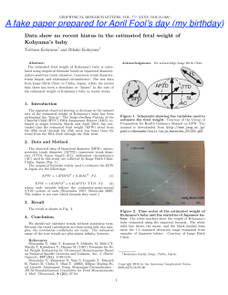 A fake paper prepared for April Fool`s day (my birthday)