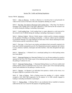 Traffic and Parking Regulations
