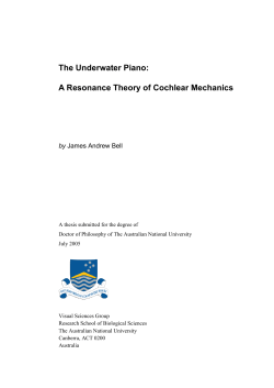 The Underwater Piano: A Resonance Theory of