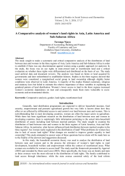 A Comparative analysis of women`s land rights in Asia, Latin