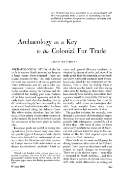 Archaeology as a key to the Colonial fur trade.