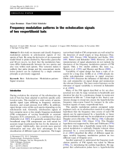 Frequency modulation patterns in the echolocation signals