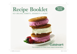 Ice Cream/Yoghurt Maker &ndash; Recipe Booklet