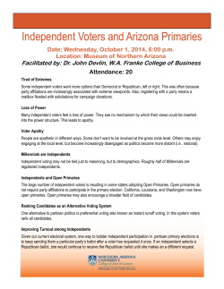Independent Voters and Arizona Primaries