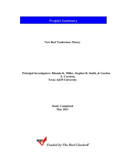 New Beef Tenderness Theory