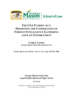 Craig S. Lerner - George Mason University