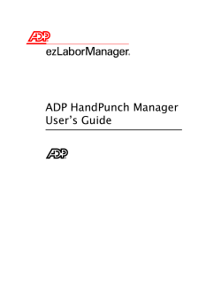 ADP HandPunch Manager User`s Guide