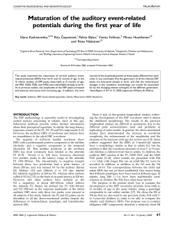 Maturation of the auditory event-related potentials during the &cent;rst