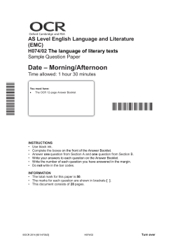 Sample Assessment Materials