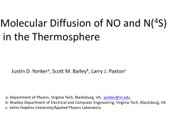 Molecular Diffusion of NO and N(4S) in the Thermosphere