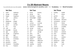 3 x 20 Abstract Nouns - Tales in English