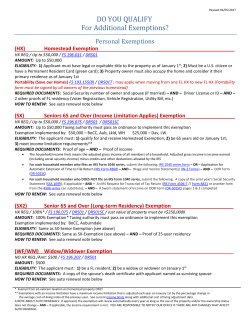 DO YOU QUALIFY For Additional Exemptions?