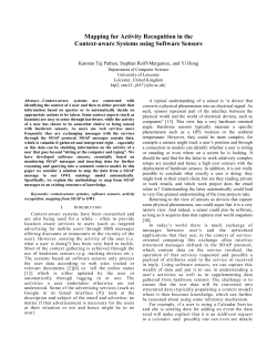 Mapping for Activity Recognition in the Context