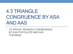 4.3 triangle congruence by asa and aas
