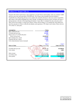 Problem 12.2 Newport Lifts (A)