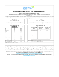Environmental Information for Electric Power