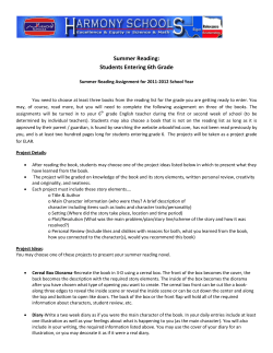 Summer Reading: Students Entering 6th Grade