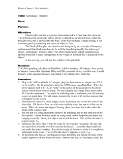 Chapter 9 Archimedes Principle Activity