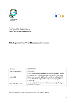 D6.3: Report on Year Two of Europeana Awareness