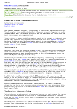 Canola Oil is a Classic Example of Food Fraud - In