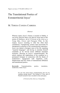 The Translational Poetics of Extraterritorial Joyce1