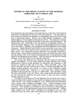 Studies of the Reflex Activity of the External Sphincter ani in