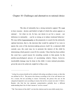 Chapter 10: Challenges and alternatives to rational choice