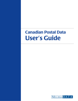 Candadian Postal Data User`s Guide.book