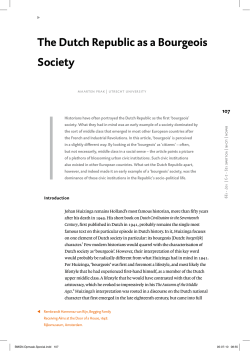 The Dutch Republic as a Bourgeois Society