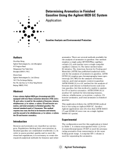 Determining Aromatics in Finished Gasoline Using the Agilent 6820