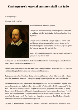 Shakespeare`s `eternal summer shall not fade`