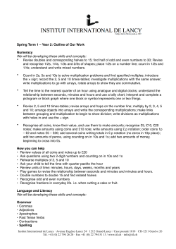 Year 2-Outline of Work-Spring 2 - Institut International de Lancy
