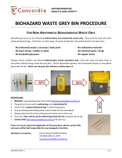 BIOHAZARD WASTE GREY BIN PROCEDURE