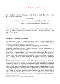 The conflict between Ethiopia and Eritrea and the role of the