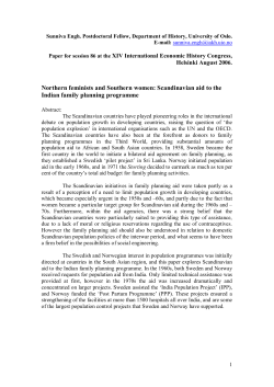 Northern feminists and Southern women: Scandinavian aid to the