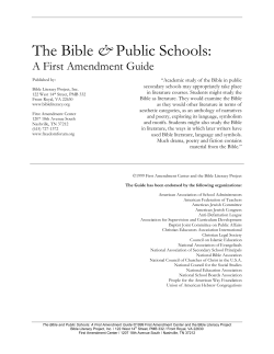 The Bible and Public Schools