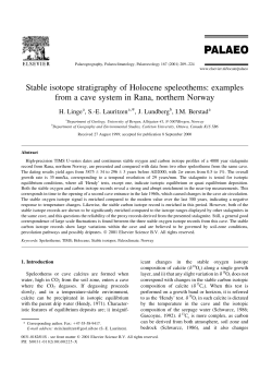 Stable isotope stratigraphy of Holocene speleothems: examples