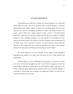 iv ACKNOWLEDGEMENTS I am grateful and would like to express