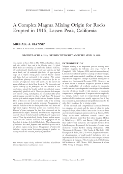 A Complex Magma Mixing Origin for Rocks Erupted in 1915, Lassen