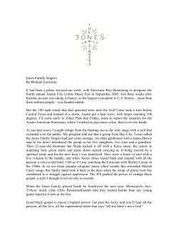 By Michael Corcoran - The Jones Family Singers