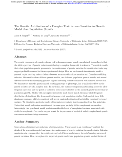 The Genetic Architecture of a Complex Trait is more