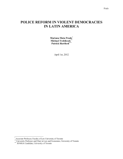POLICE REFORM IN VIOLENT DEMOCRACIES IN LATIN AMERICA