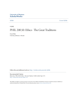 PHIL 200.50: Ethics - The Great Traditions