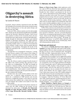 Oligarchy`s assault is destroying Africa