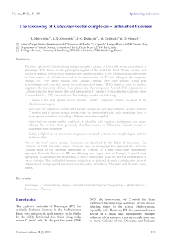 The taxonomy of Culicoides vector complexes &ndash; unfinished