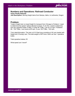 Numbers and Operations: Railroad Conductor Problem: